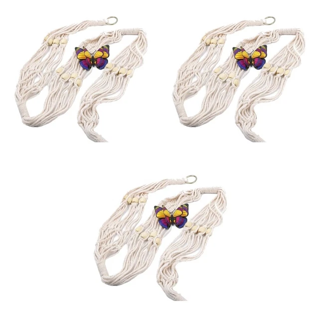 3 stücke macrame pflanze aufhänger hand gewebte baumwolle seil blumentopf net