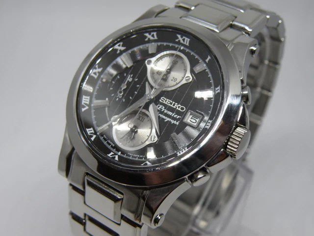 415】SEIKO PREMIER 7T62-0FF0 セイコー プルミエ クオーツ クロノ 