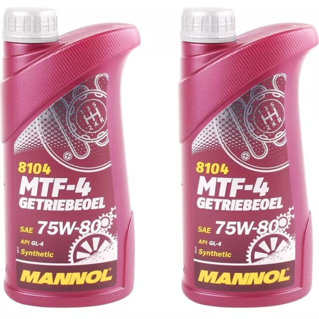 2 Liter Mannol Mtf-4 Getriebeöl Gl4 Sae 75W-80 Api Gl-4 Vw G052 G055 Mb 235.10