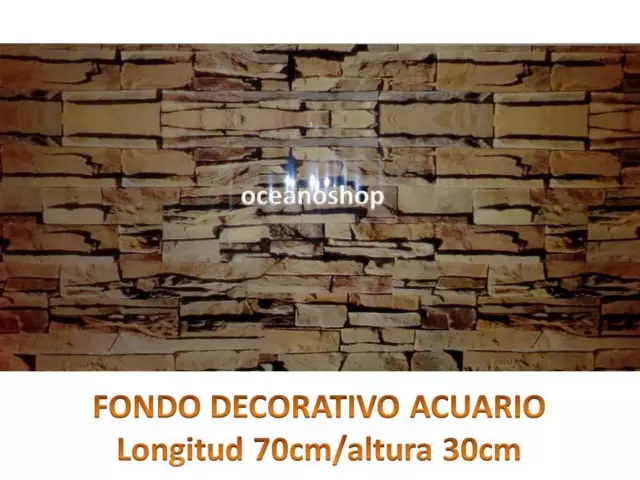 FONDO DECORATIVO de ACUARIO longitud 70cm altura 30cm roca terrario pecera D454