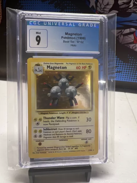 Magneton Base Set Pokemon Holo #9/102 CGC 9 Card Rare Wow Look - Free Shipping