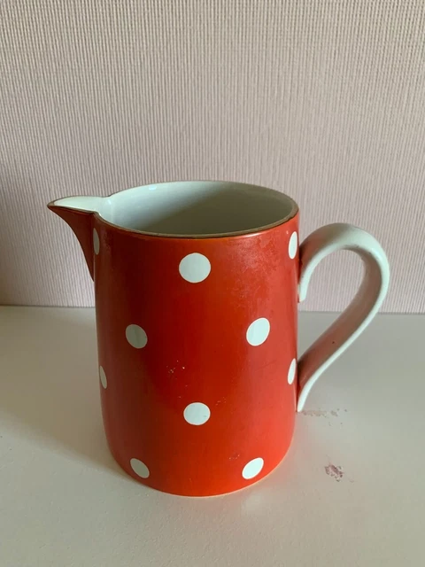 Ancien Pot à Miel Rayé Rouge Et Blanc – Verre, 4 Pouces De Haut, Rare