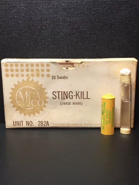 MSCO 1962 Vintage Sting-Kill Swabs 9 Count Unit No. 282A