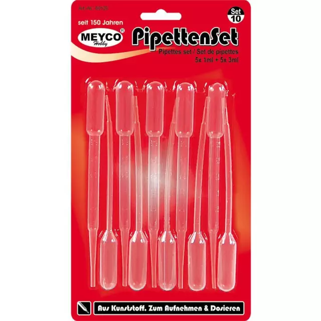 Pipettenset, 10-er Set, 5 x 1ml, 5 x 3ml, Bastelbedarf Nicht Steril