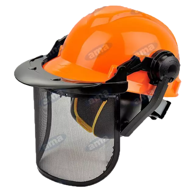 Casco Elmetto Protettivo Con Visiera A Rete Cuffie Antirumore  Decespugliatore