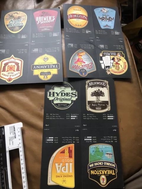 Bin beer pump Double Sided Pump labels x 12 (24 Beers)