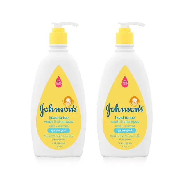 Johnsons Baby Head-To-Toe Gentle Baby Body Wash & Shampoo, Tear-Free, Sulfate-F