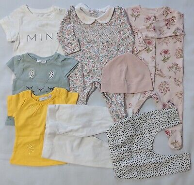 Baby Girl Clothing Bundle Incl. Tops, Sleepsuits etc Age 0-3 Months