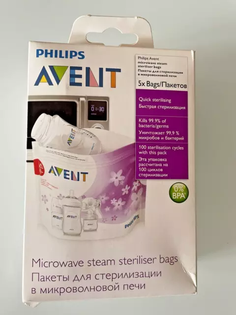 Philips AVENT Microwave Steam Steriliser Bags New 5 in pack