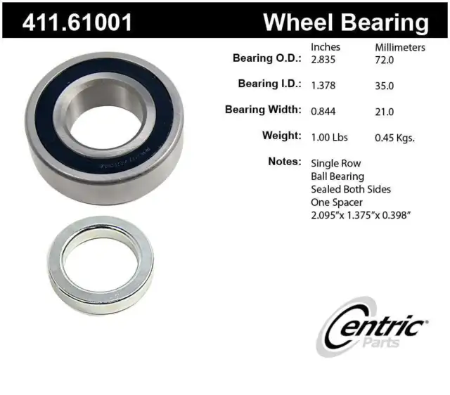 Drive Axle Shaft Bearing-Premium Axle Shaft Bearing Assembly Rear Centric