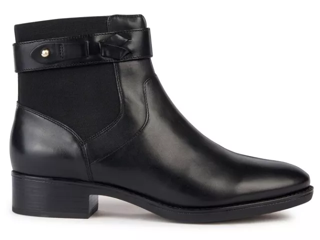 GEOX Felicity D36G1F tronchetto Bottines Boots Talon Noir Cuir