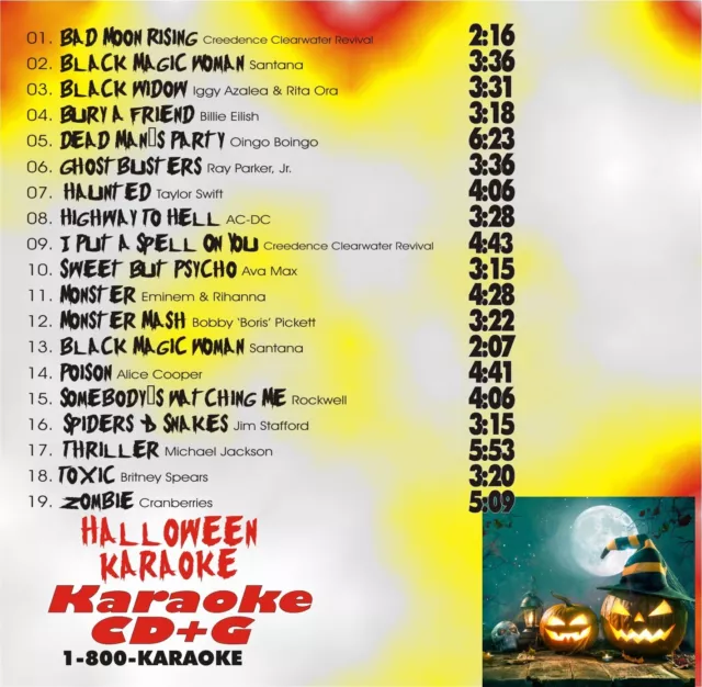 CUSTOM KARAOKE HALLOWEEN 19 GREAT SONG cdg CD+G RARE THRILLER HAUNTED & MORE 2