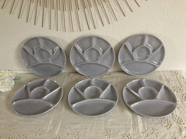 Lot De 6 Assiettes à Fondue – Céramique Marron – Diamètre 24 Cm – Petit Vallauris