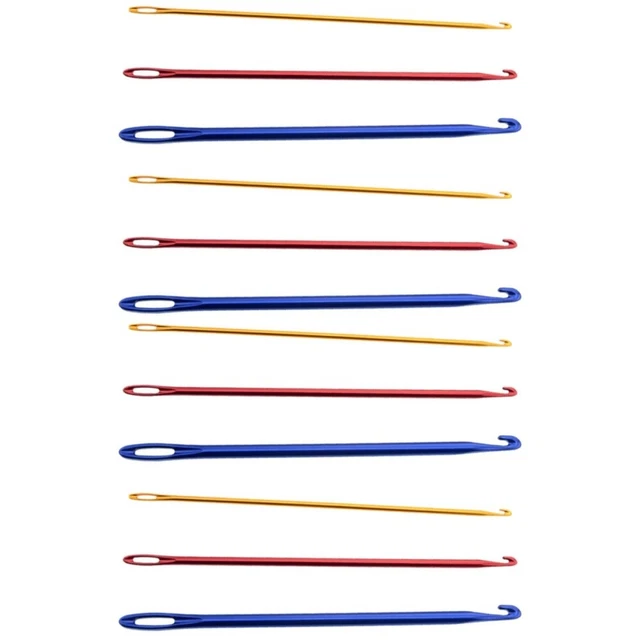 12 piezas agujas de ganchillo agujas de ganchillo ergonómicas carcasas de aluminio