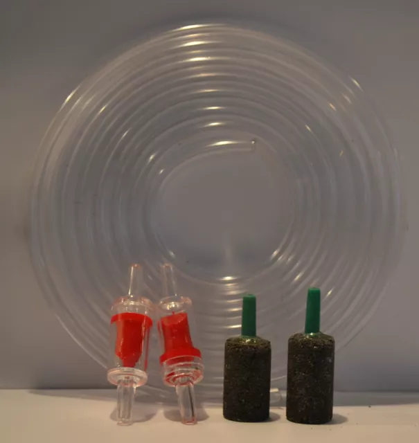 Aquarium Air Pump Kit- Clear Airline 4mm-6mm Airstone & Check Non-Return Valve