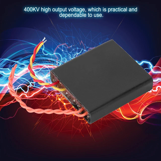 PATIKIL Generatore Alta Tensione 2pz DC 3-6V 400KV Potenziamento Passo-Passo Alimentazione Modulo Tensione Trasformatore per Trasformare Esperimento Scientifico Nero
