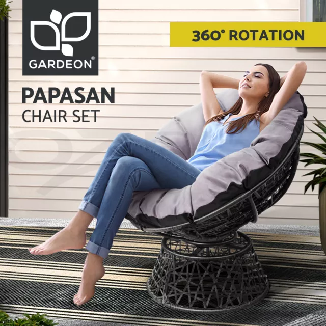 Gardeon Outdoor Lounge Setting Furniture Papasan Chairs Wicker Sofa Patio Garden