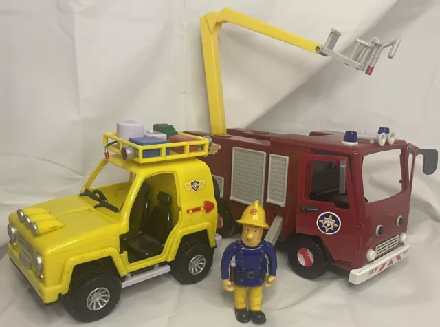 Fireman Sam Toy Bundle Including Fire Truck And Rescue Jeep Great Christmas Gift