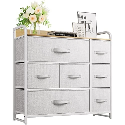 YITAHOME Commode- Meuble de Rangement en Tissu avec 7 tiroirs pour Chambre, Salo