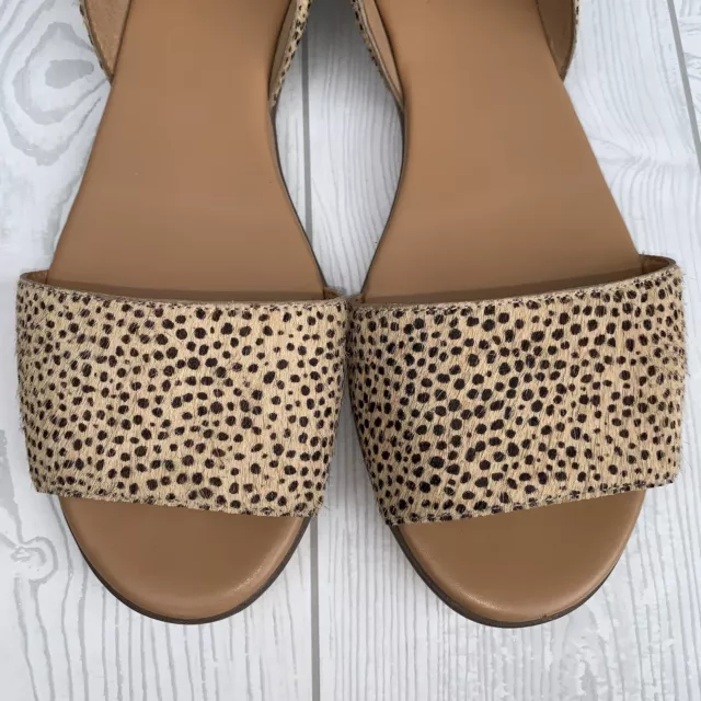 J. CREW MORGAN Leopard Animal Print Calf Hair Peep Toe Flats Shoes ...