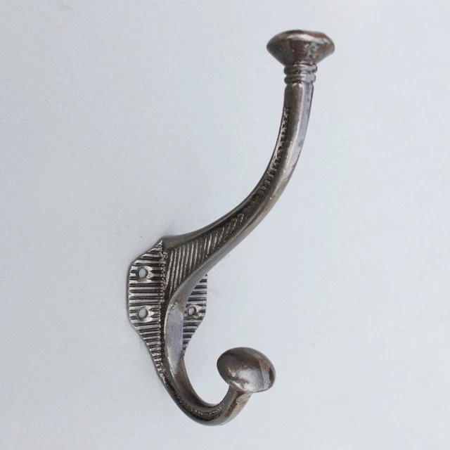 Large Stripe Cast Iron Hat & Coat Hook Door Victorian Antique Vintage Style Ch21