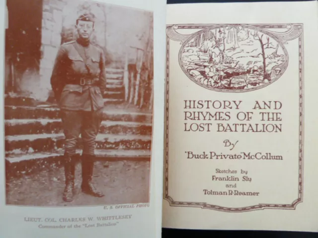 History and Rhymes Of The Lost Battalion 1929 Book Buck Private McCollum WWI SC