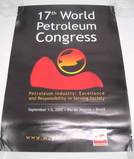 Vintage 2002 17th World Petroleum Congress WPC Rio De Janeiro Brazil Poster