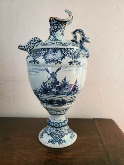 Delft - Vase en Faïence  - Signé - XVIIIème