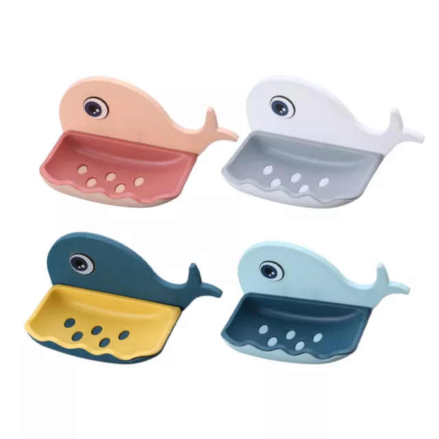 4 Pcs Bathtub Trays Sink Soap Whale Holder Wall Mount Modeling