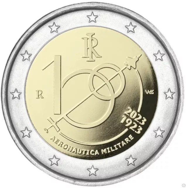 Italy 2023 .Commemorative 2 Euro Coin. 100 Years Of The Italian Air Force. Unc!