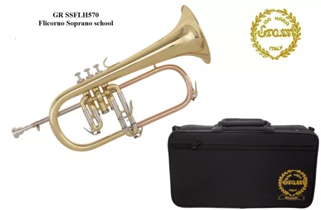 GRASSI SSFLH570 Flicorno Soprano SiB a 3 pistoni con astuccio e bocchino