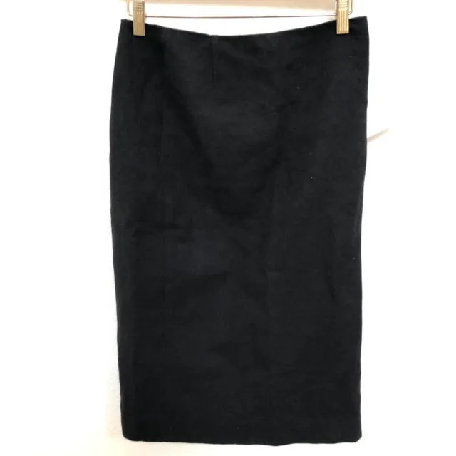 Prada Wool Pencil Skirt Black Size Sz 42 Made In Italy