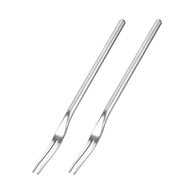 2Pcs Stainless Steel Fruit Forks, 5.12" Salad Fruit Tasting Forks for Birthday