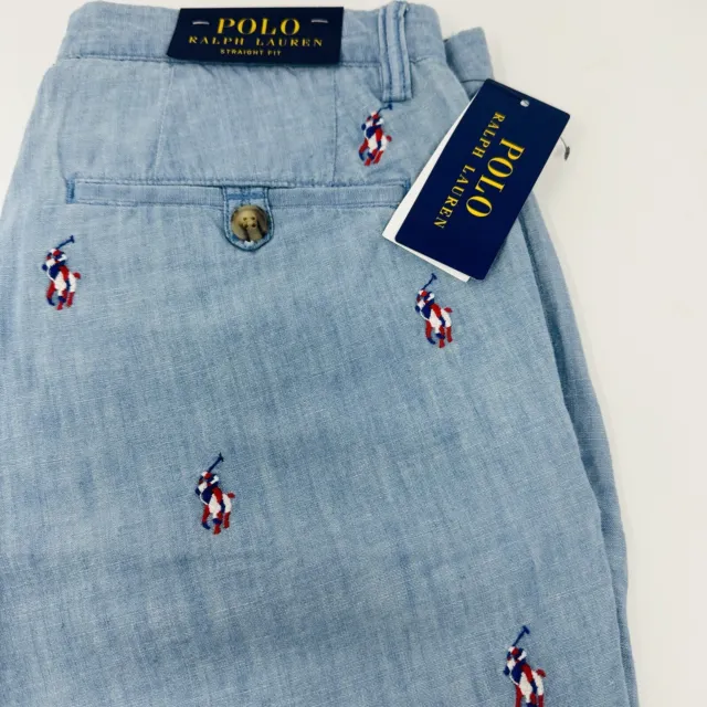 NWT Polo Ralph Lauren Mens 28 Classic Fit Chambray Shorts Embroidered Pony $125