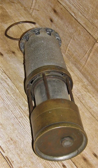 Antique Brass & Aluminum Mining Oil Safety Lamp By J.H Naylor Ltd Wigan 7