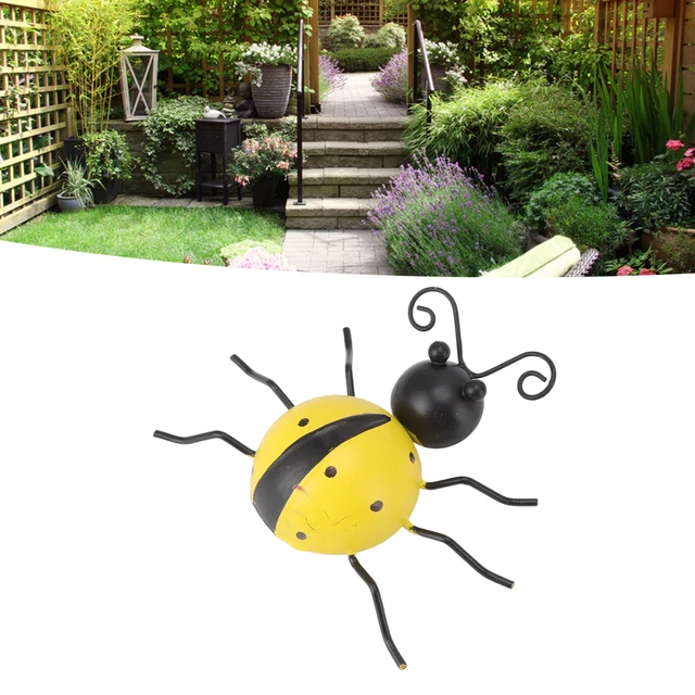 4Pcs Ladybug Wall Decor Lady Bug Ornament Wrought Iron Insect Figurine 3