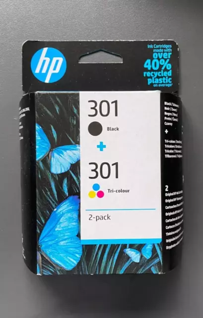 Genuine HP 301 Ink Combo Pack - BLACK + COLOUR (INC VAT) BOXED