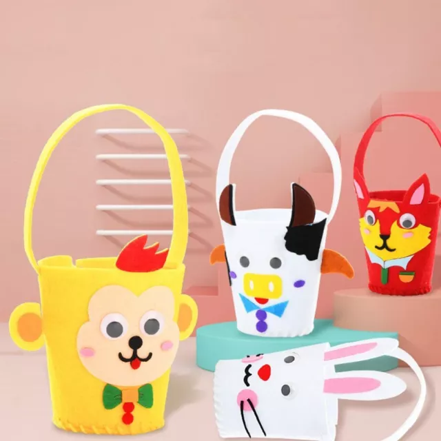 Non-Woven Fabric Easter Bunny Bag DIY DIY Handbag Colorful Eggs Handy Basket