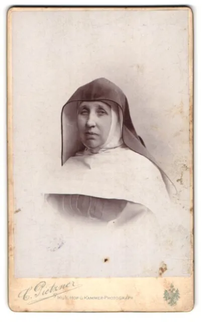 Photography C. Pietzner, Vienna, Mariahilferstr. 3, nun in white dress with hood