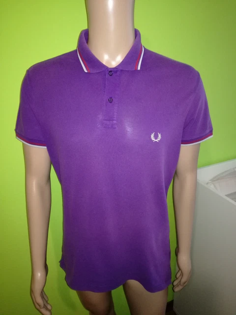 Maglia Polo Uomo Maniche Corte Color Viola Marca Fred Perry Taglia L