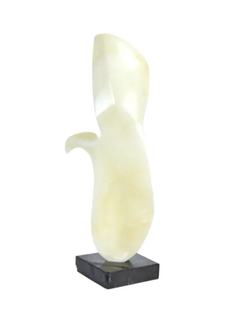 Leonardo Nierman Modern Abstract Biomorphic Carved Marble Onyx Sculpture