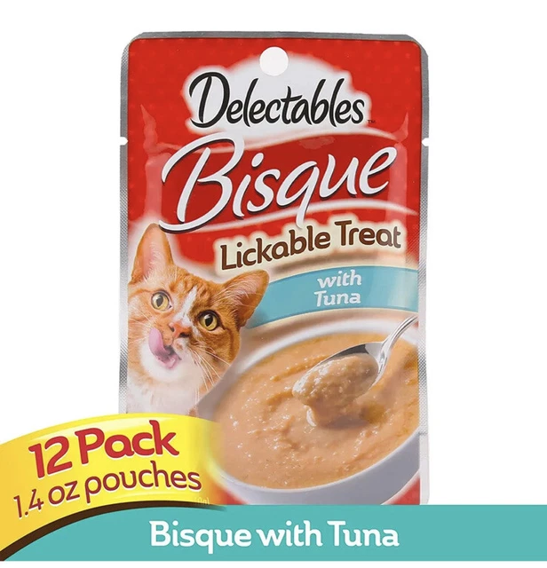 Deliciosa golosina para gatos con atún para gatos, paquete de 12