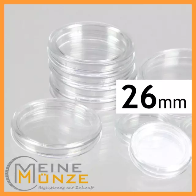 Münzkapsel Kapsel für 2 Euro Münze 26mm Durchmesser Marke SAFE kratzfest + klar