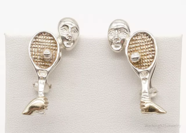 RARE Vintage Mexico Artisan Sergio Bustamante Sterling Silver Earrings