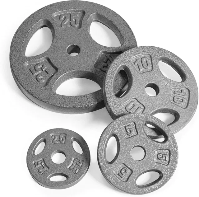 CAP Standard 1" Weight Grip Plates CHOOSE PAIR of 5,10, or 25 lb Cast Iron