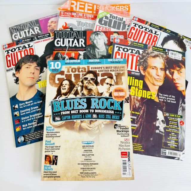 Total Guitar Magazine x 8 Bundle Lot Music Rolling Stones Dimebag Radiohead