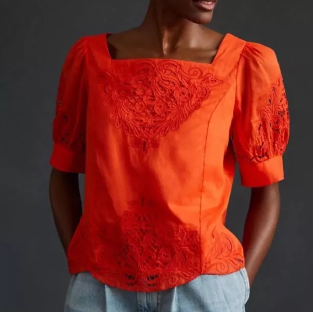 anthropologie Adorable And Detailing Fit Top Size M 100% Cotton &Lined  Career
