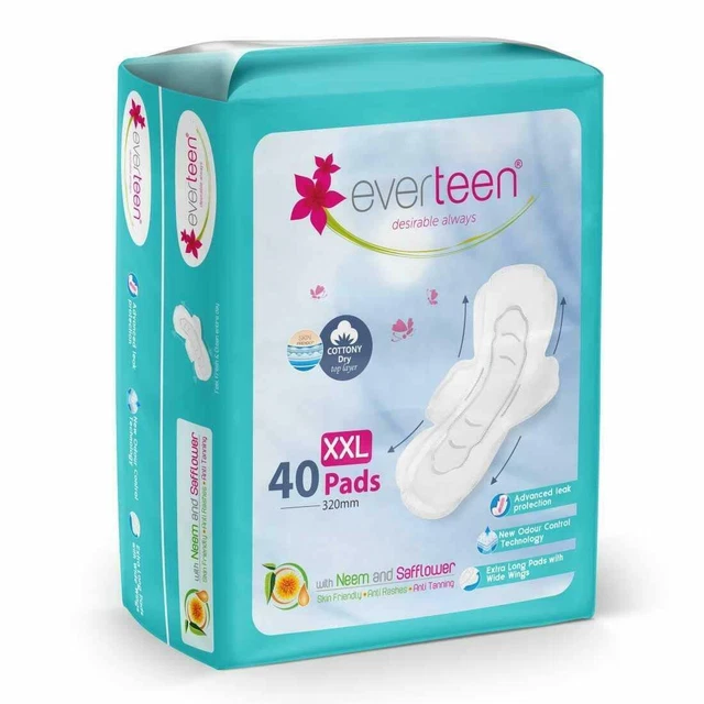 everteen XXL-Damenbinden mit Cottony-Dry-Oberschicht für Damen (40 Stück)