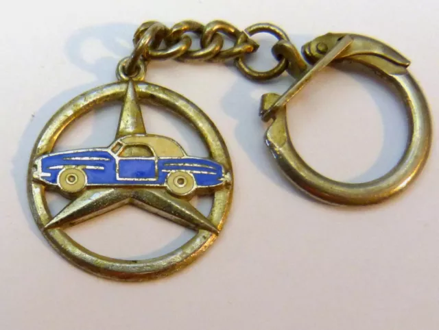 Porte-clés, Key ring - MERCEDES Cabriolet sur logo - Métal - Rare -