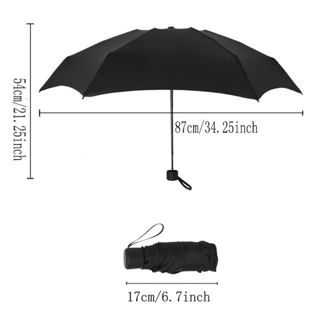 Paraguas De Bolsillo Pequeña Plegable Lluvia Para Mujer Y Hombre Ligro Solo 180g 3